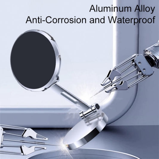 G158 360-Degree Rotating Metal Phone Stand Dashboard Folding Magnetic Car Mount(Silver) by buy2fix