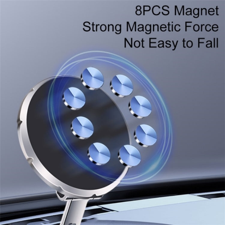 G158 360-Degree Rotating Metal Phone Stand Dashboard Folding Magnetic Car Mount(Gray) by buy2fix