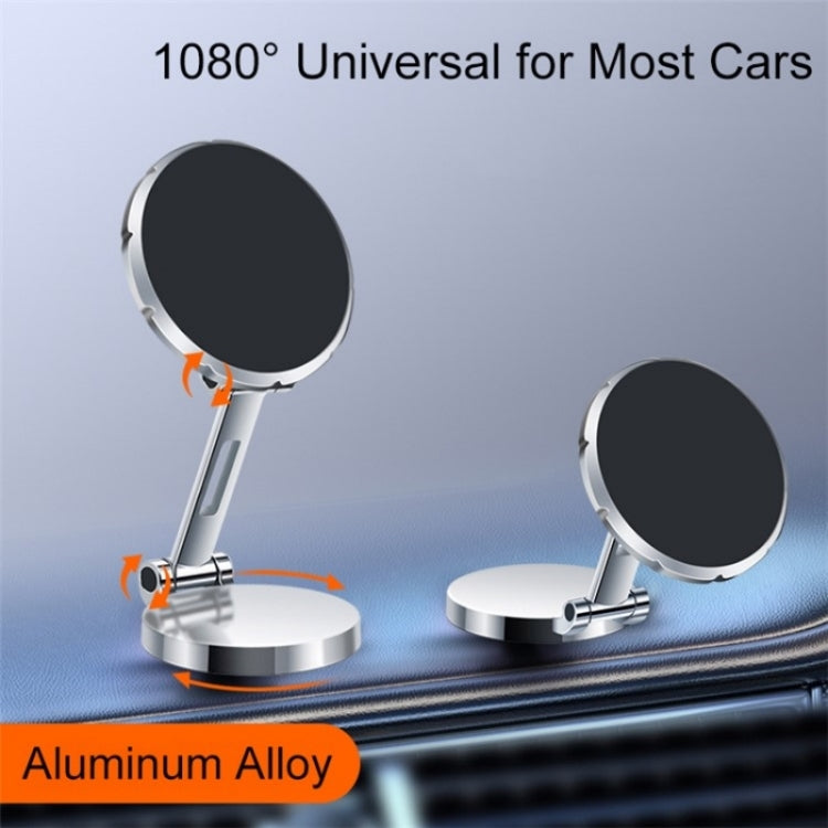 G158 360-Degree Rotating Metal Phone Stand Dashboard Folding Magnetic Car Mount(Gray) by buy2fix