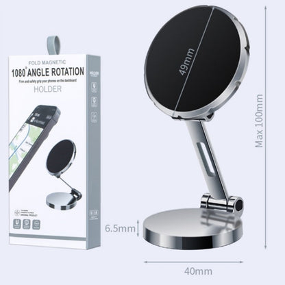 G158 360-Degree Rotating Metal Phone Stand Dashboard Folding Magnetic Car Mount(Gray) by buy2fix