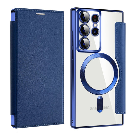 For Samsung Galaxy S22 Ultra 5G Shield MagSafe RFID Anti-theft Leather Phone Case(Dark Blue) - Galaxy S22 Ultra 5G Cases by buy2fix | Online Shopping UK | buy2fix
