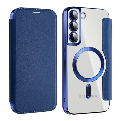 For Samsung Galaxy S22+ 5G Shield MagSafe RFID Anti-theft Leather Phone Case(Dark Blue) - Galaxy S22+ 5G Cases by buy2fix | Online Shopping UK | buy2fix