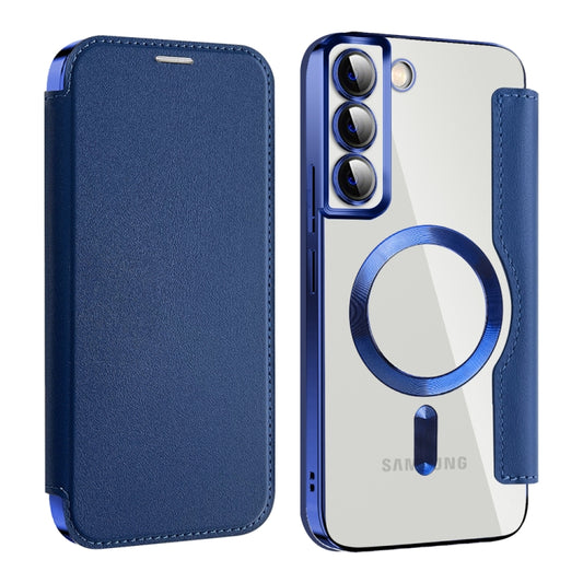 For Samsung Galaxy S22+ 5G Shield MagSafe RFID Anti-theft Leather Phone Case(Dark Blue) - Galaxy S22+ 5G Cases by buy2fix | Online Shopping UK | buy2fix