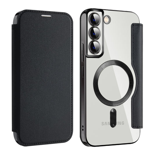 For Samsung Galaxy S22+ 5G Shield MagSafe RFID Anti-theft Leather Phone Case(Black) - Galaxy S22+ 5G Cases by buy2fix | Online Shopping UK | buy2fix