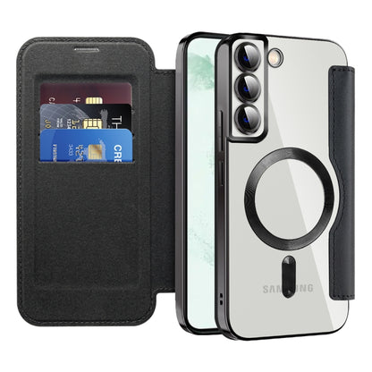 For Samsung Galaxy S22+ 5G Shield MagSafe RFID Anti-theft Leather Phone Case(Black) - Galaxy S22+ 5G Cases by buy2fix | Online Shopping UK | buy2fix