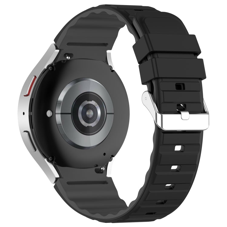 For Samsung Galaxy Watch 6 Two Color Horizontal Silicone Watch Band(Black Grey) - Watch Bands by buy2fix | Online Shopping UK | buy2fix