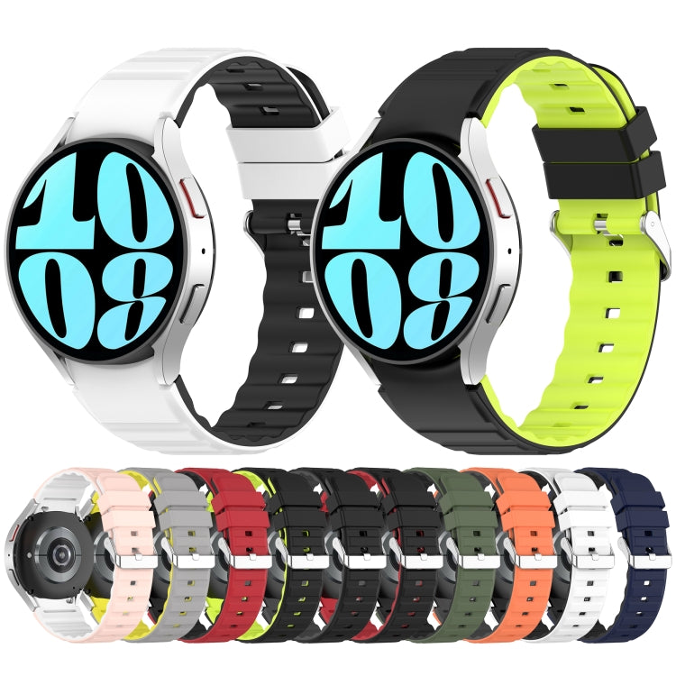 For Samsung Galaxy Watch 6 Two Color Horizontal Silicone Watch Band(Black Grey) - Watch Bands by buy2fix | Online Shopping UK | buy2fix