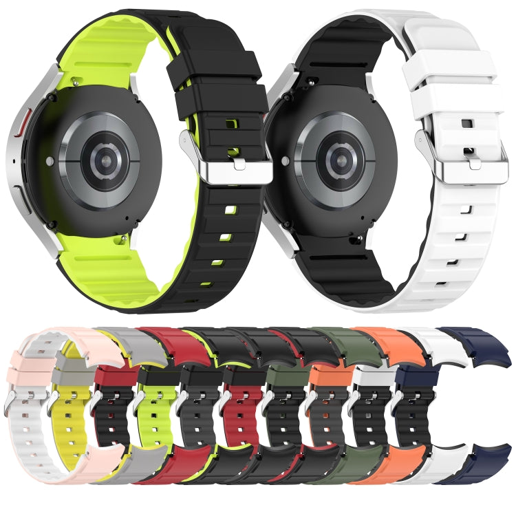 For Samsung Galaxy Watch 6 Two Color Horizontal Silicone Watch Band(Black Grey) - Watch Bands by buy2fix | Online Shopping UK | buy2fix
