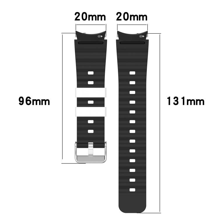For Samsung Galaxy Watch 6 Two Color Horizontal Silicone Watch Band(Black Grey) - Watch Bands by buy2fix | Online Shopping UK | buy2fix