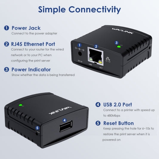 WAVLINK NU72P11 100Mbps Network Print Server USB 2.0 Network Printer Power Adapter(UK Plug) - Power Adapter by WAVLINK | Online Shopping UK | buy2fix