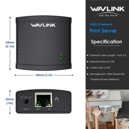 WAVLINK NU72P11 100Mbps Network Print Server USB 2.0 Network Printer Power Adapter(AU Plug) - Power Adapter by WAVLINK | Online Shopping UK | buy2fix