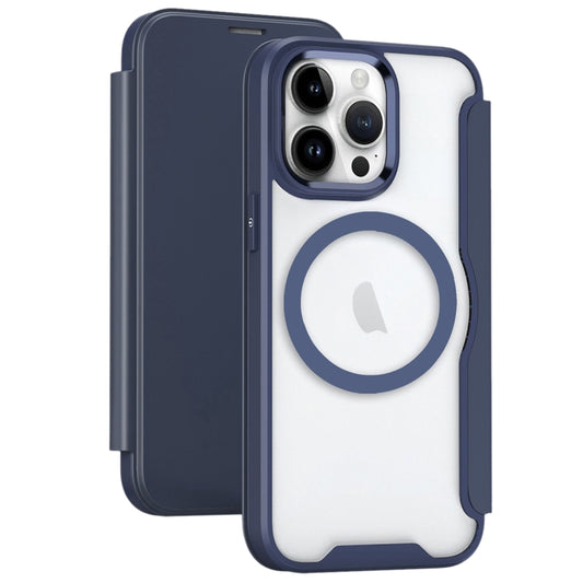 For iPhone 15 Pro RFID Blocking Adsorption Flip MagSafe Leather Phone Case(Purple) - iPhone 15 Pro Cases by buy2fix | Online Shopping UK | buy2fix