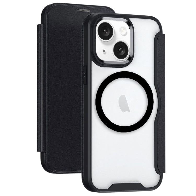 For iPhone 15 RFID Blocking Adsorption Flip MagSafe Leather Phone Case(Black) - iPhone 15 Cases by buy2fix | Online Shopping UK | buy2fix