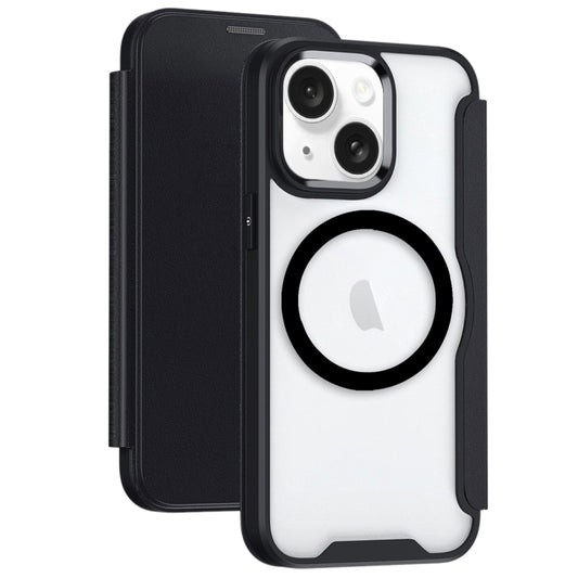 For iPhone 15 RFID Blocking Adsorption Flip MagSafe Leather Phone Case(Black) - iPhone 15 Cases by buy2fix | Online Shopping UK | buy2fix