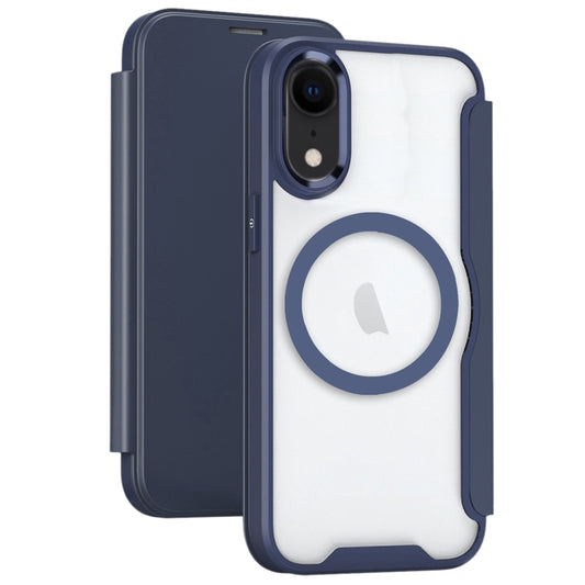 For iPhone XR RFID Blocking Adsorption Flip MagSafe Leather Phone Case(Purple) - More iPhone Cases by buy2fix | Online Shopping UK | buy2fix