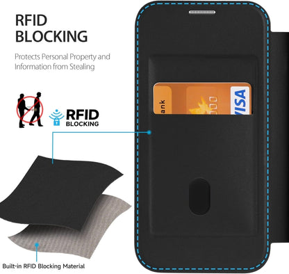 For iPhone 13 RFID Blocking Adsorption Flip MagSafe Leather Phone Case(Black) - iPhone 13 Cases by buy2fix | Online Shopping UK | buy2fix
