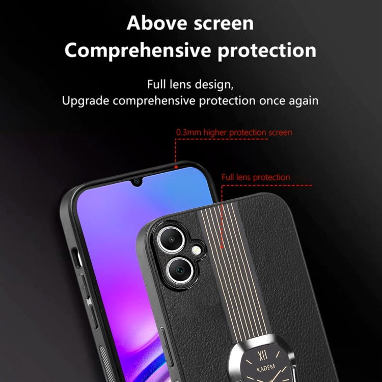 For Samsung Galaxy A04e Magnetic Litchi Leather Back Phone Case with Holder(Orange) by buy2fix