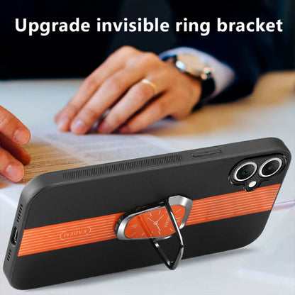 For Samsung Galaxy A04e Magnetic Litchi Leather Back Phone Case with Holder(Black) by buy2fix