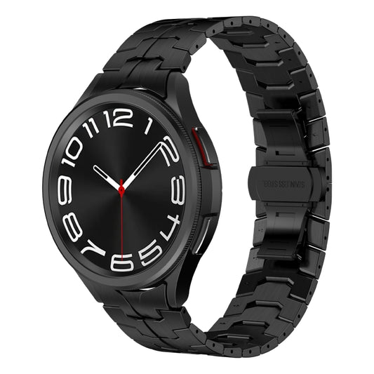 For Samsung Galaxy Watch 5 Pro Lron Man Curved Connection Stainless Steel Watch Band(Black) - Watch Bands by buy2fix | Online Shopping UK | buy2fix