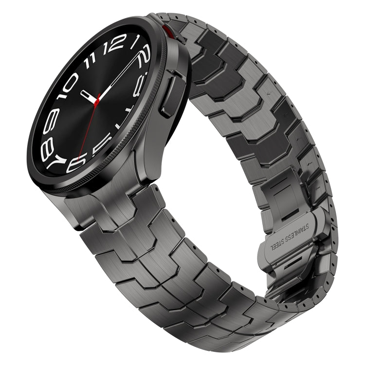 For Samsung Galaxy Watch 5 Pro Lron Man Curved Connection Stainless Steel Watch Band(Gray) - Watch Bands by buy2fix | Online Shopping UK | buy2fix