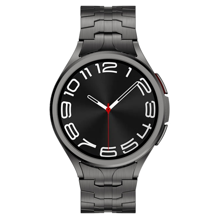 For Samsung Galaxy Watch 5 Pro Lron Man Curved Connection Stainless Steel Watch Band(Gray) - Watch Bands by buy2fix | Online Shopping UK | buy2fix