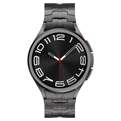 For Samsung Galaxy Watch 4 40 / 44mm Lron Man Curved Connection Stainless Steel Watch Band(Black) - Watch Bands by buy2fix | Online Shopping UK | buy2fix