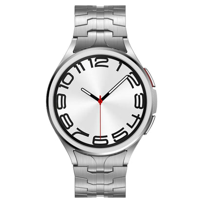 For Samsung Galaxy Watch 4 40 / 44mm Lron Man Curved Connection Stainless Steel Watch Band(Gray) - Watch Bands by buy2fix | Online Shopping UK | buy2fix