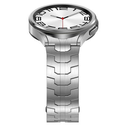 For Samsung Galaxy Watch 4 40 / 44mm Lron Man Curved Connection Stainless Steel Watch Band(Gray) - Watch Bands by buy2fix | Online Shopping UK | buy2fix