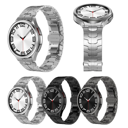 For Samsung Galaxy Watch 5 Pro Lron Man Curved Connection Stainless Steel Watch Band(Gray) - Watch Bands by buy2fix | Online Shopping UK | buy2fix