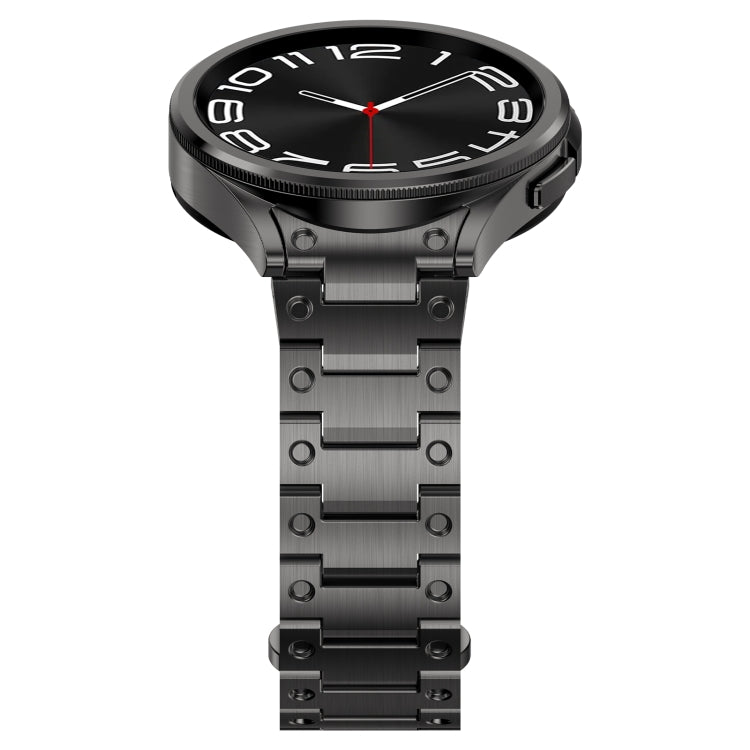 For Samsung Galaxy Watch 6 40 / 44mm Dual Circle Curved Connection Stainless Steel Watch Band(Gray) - Watch Bands by buy2fix | Online Shopping UK | buy2fix