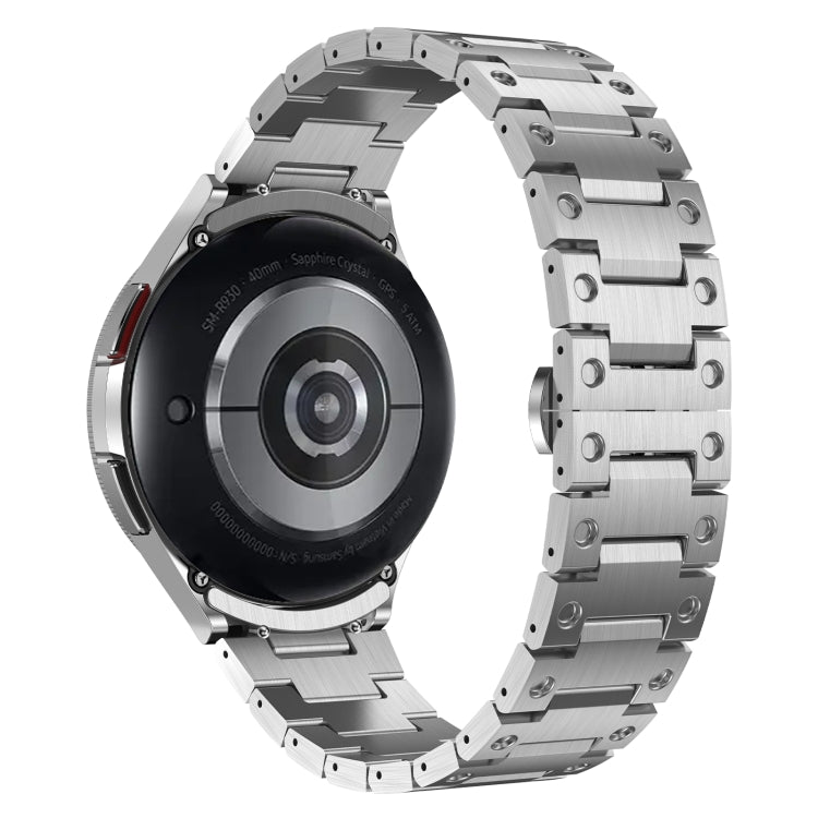 For Samsung Galaxy Watch 5 Pro Dual Circle Curved Connection Stainless Steel Watch Band(Silver) - Watch Bands by buy2fix | Online Shopping UK | buy2fix
