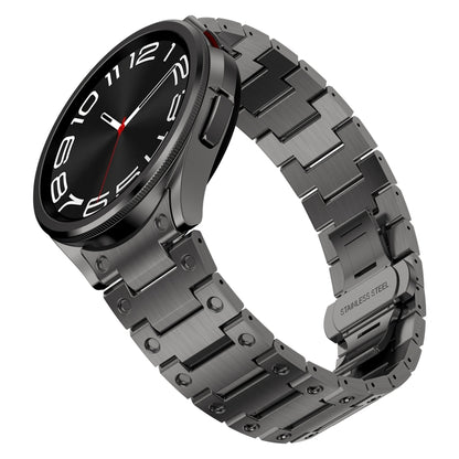 For Samsung Galaxy Watch 5 Pro Dual Circle Curved Connection Stainless Steel Watch Band(Gray) - Watch Bands by buy2fix | Online Shopping UK | buy2fix