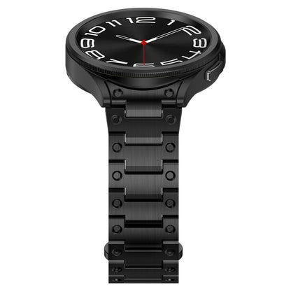 For Samsung Galaxy Watch 5 40 / 44mm Dual Circle Curved Connection Stainless Steel Watch Band(Black) - Watch Bands by buy2fix | Online Shopping UK | buy2fix