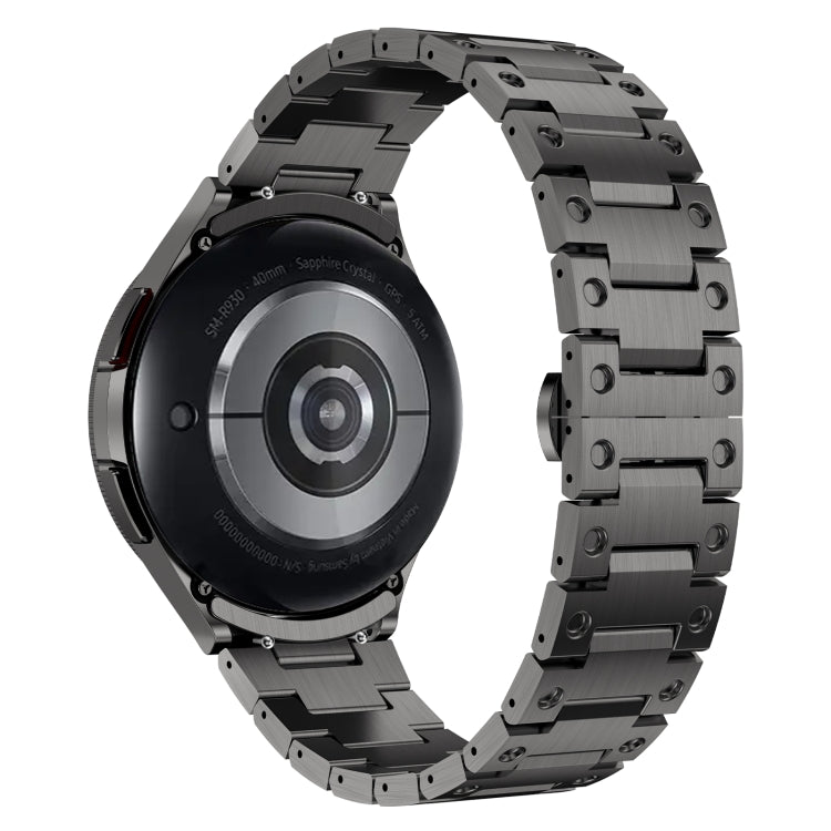 For Samsung Galaxy Watch 5 40 / 44mm Dual Circle Curved Connection Stainless Steel Watch Band(Gray) - Watch Bands by buy2fix | Online Shopping UK | buy2fix