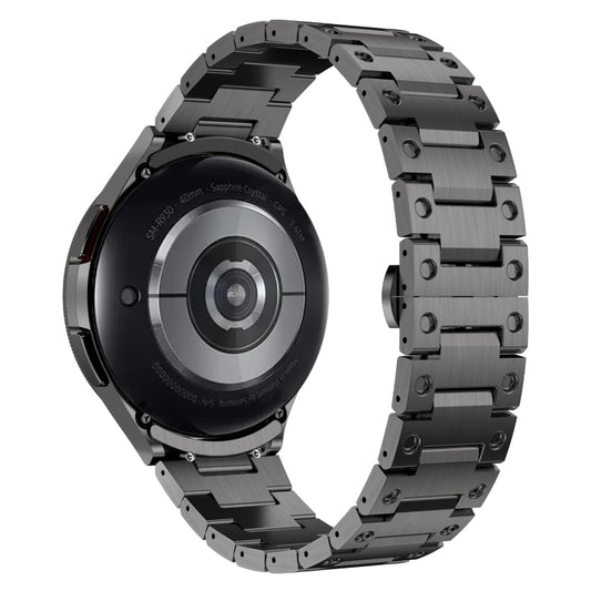 For Samsung Galaxy Watch 5 40 / 44mm Dual Circle Curved Connection Stainless Steel Watch Band(Gray) - Watch Bands by buy2fix | Online Shopping UK | buy2fix
