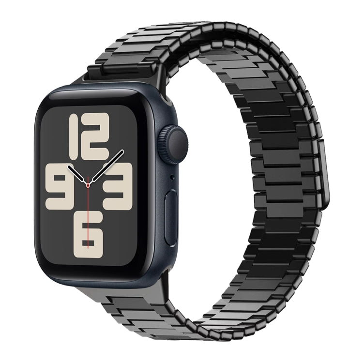 For Apple Watch SE 2023 40mm Bamboo Magnetic Stainless Steel Metal Watch Strap(Black) by buy2fix