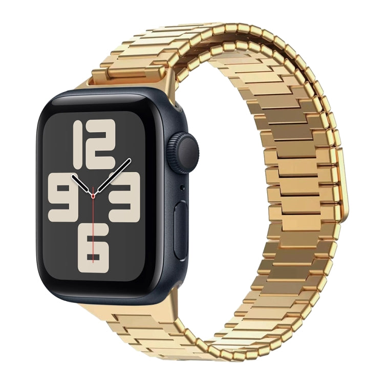 For Apple Watch SE 2023 40mm Bamboo Magnetic Stainless Steel Metal Watch Strap(Gold) by buy2fix