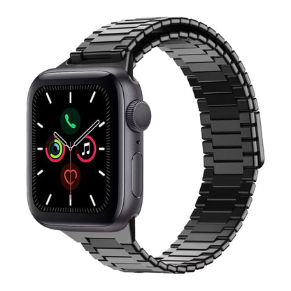 For Apple Watch Series 5 40mm Bamboo Magnetic Stainless Steel Metal Watch Strap(Black) by buy2fix