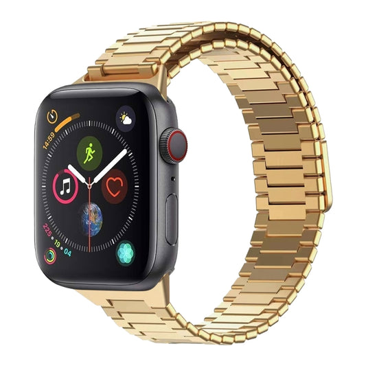 For Apple Watch Series 4 40mm Bamboo Magnetic Stainless Steel Metal Watch Strap(Gold) by buy2fix