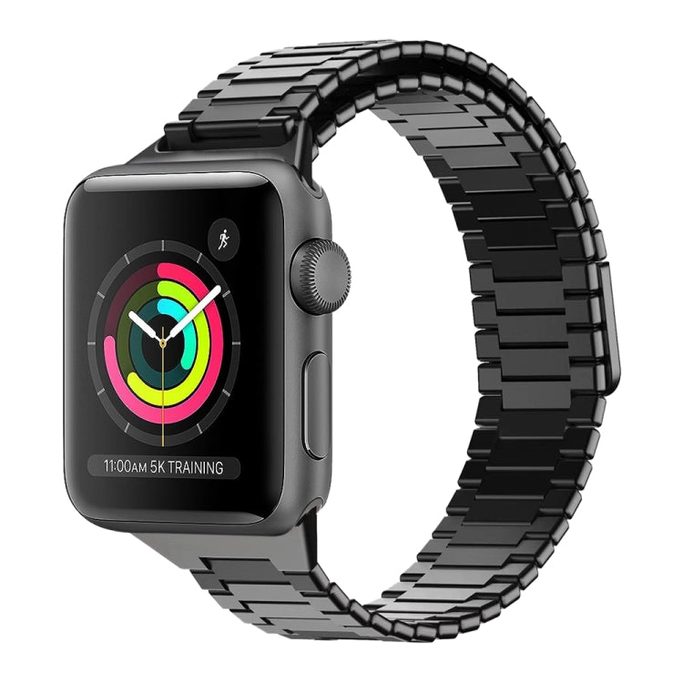 For Apple Watch Series 3 42mm Bamboo Magnetic Stainless Steel Metal Watch Strap(Black) by buy2fix