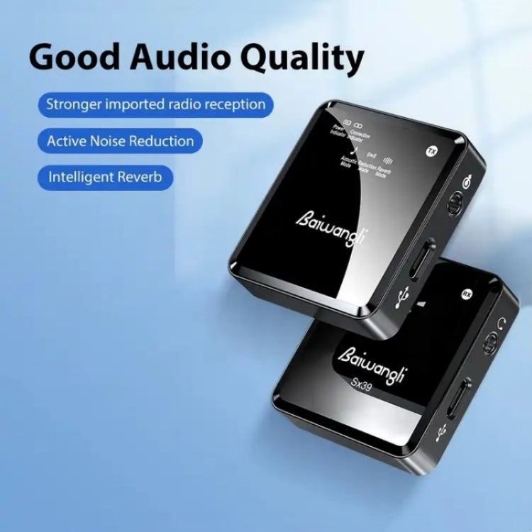 SX39 For iPhone Lavalier Wireless Noise Reduction Microphone with Dual Transmitter + Receiver - Microphone by buy2fix | Online Shopping UK | buy2fix