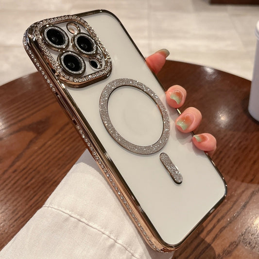 For iPhone 15 Pro Diamond Plated MagSafe TPU Phone Case(Gold) - iPhone 15 Pro Cases by buy2fix | Online Shopping UK | buy2fix