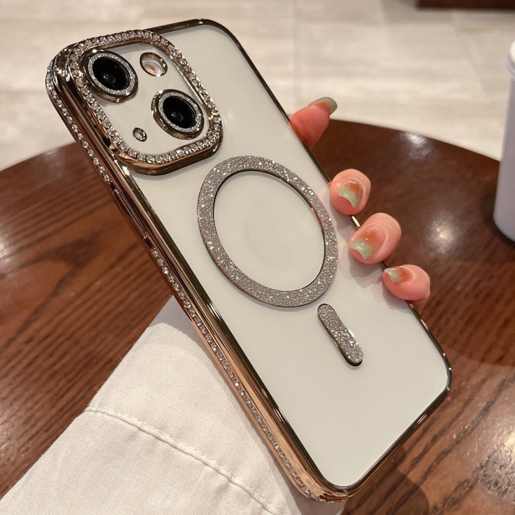 For iPhone 15 Diamond Plated MagSafe TPU Phone Case(Gold) - iPhone 15 Cases by buy2fix | Online Shopping UK | buy2fix