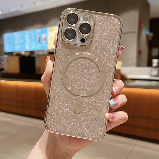 For iPhone 15 Pro Glitter Electroplating MagSafe TPU Phone Case(Gold) - iPhone 15 Pro Cases by buy2fix | Online Shopping UK | buy2fix