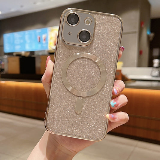 For iPhone 15 Glitter Electroplating MagSafe TPU Phone Case(Gold) - iPhone 15 Cases by buy2fix | Online Shopping UK | buy2fix