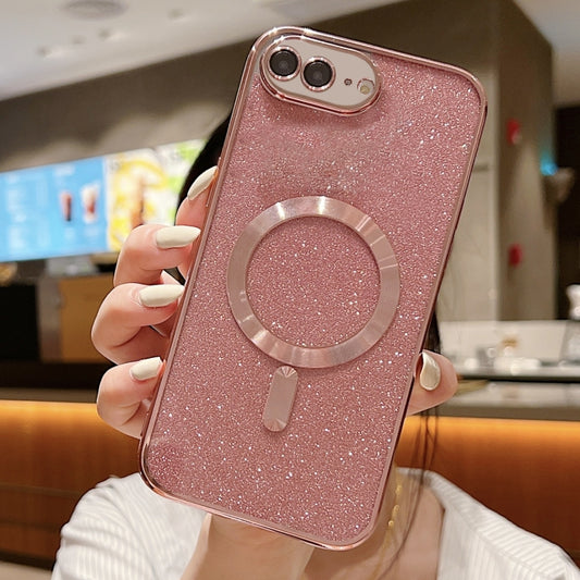 For iPhone 7 Plus / 8 Plus Glitter Electroplating MagSafe TPU Phone Case(Rose  Gold) - More iPhone Cases by buy2fix | Online Shopping UK | buy2fix