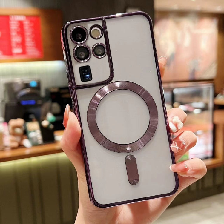 For Samsung Galaxy S20 Ultra 5G MagSafe Electroplating TPU Phone Case(Purple) by buy2fix