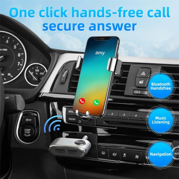 With Type-C Input TF Card Slot Hands-Free AUX Car Bluetooth Receiver - Bluetooth Car Kits by buy2fix | Online Shopping UK | buy2fix