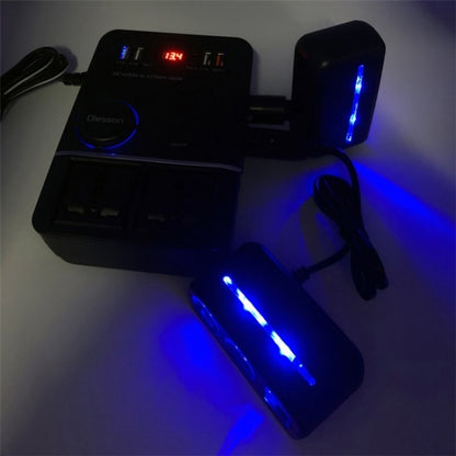 USB+Type-C to 220V QC3.0 200W Power Socket Cigarette Lighter Car Power Inverter by buy2fix