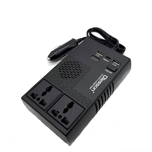 12V to 220V Car High-Power 200W Power Socket Car Charger Cigarette Lighter Car Inverter - Car Charger by buy2fix | Online Shopping UK | buy2fix